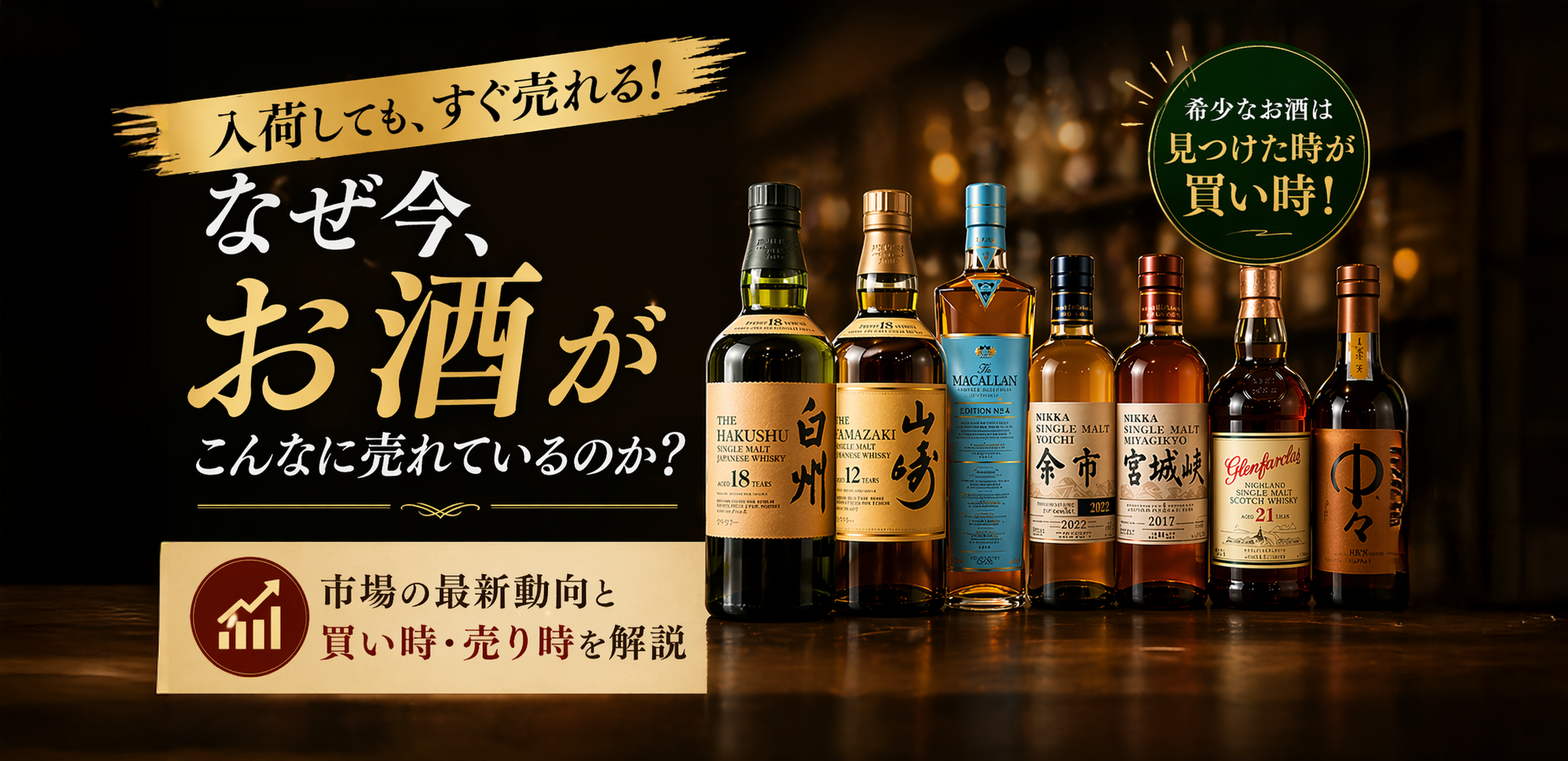 見つけた時が買い時｜白州・山崎・YUZAなどがすぐ売れる市場背景